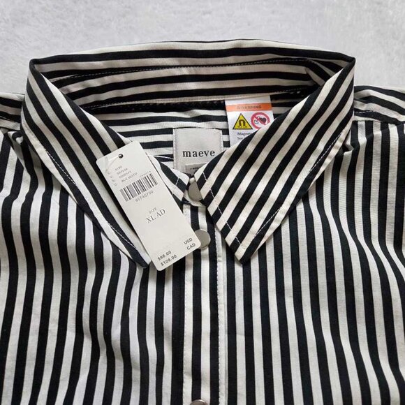 New XL Adaptive Anthropologie x Maeve the Bennet buttondown shirt Magnet buttons - Picture 7 of 12